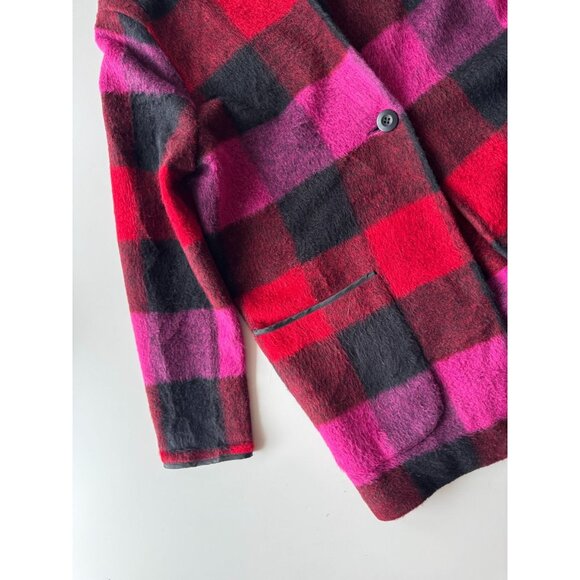 PARKHURST Outdoor Edition Briar Check Acrylic Blend Cocoon Jacket Coat, Size M - Picture 9 of 13